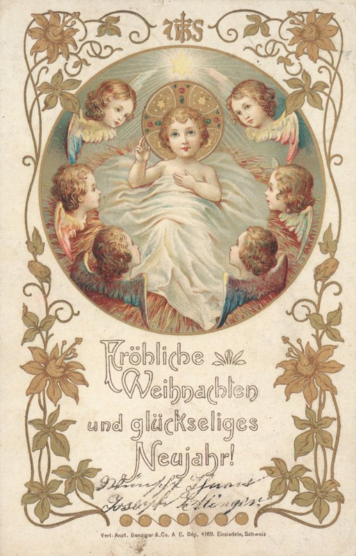 Német karácsonyi képeslap (színes litho) alkotó: German School