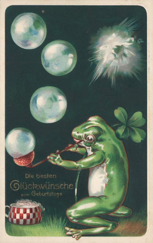 Német születésnapi kártya (színes litho) alkotó: German School