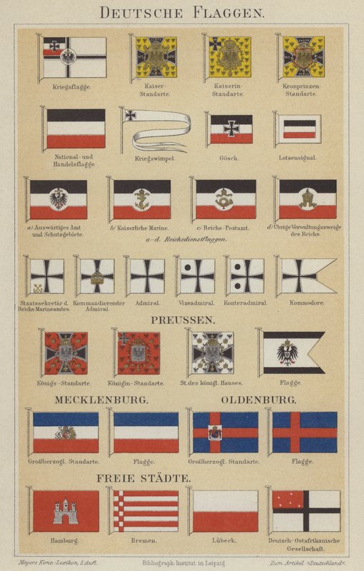 Német zászlók (színes litho) alkotó: German School