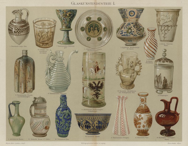 Üvegáru (színes litho) alkotó: German School