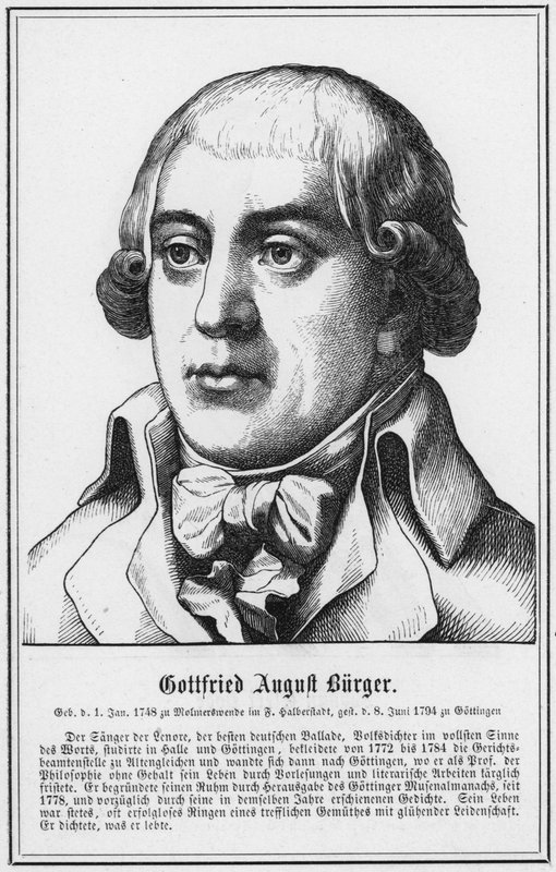 Gottfried August Burger (metszet) alkotó: German School