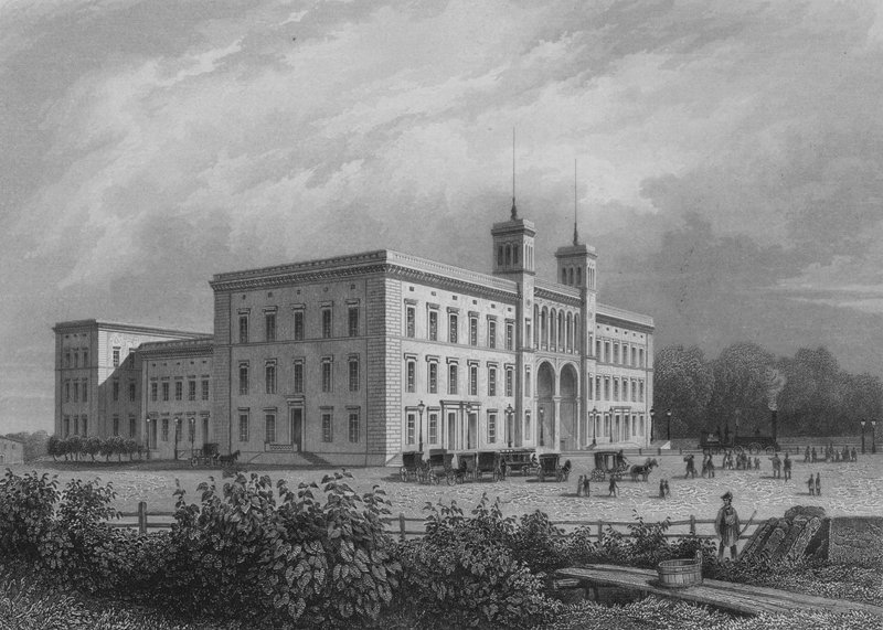 Hamburgi pályaudvar, Berlin (acélmetszet) alkotó: German School