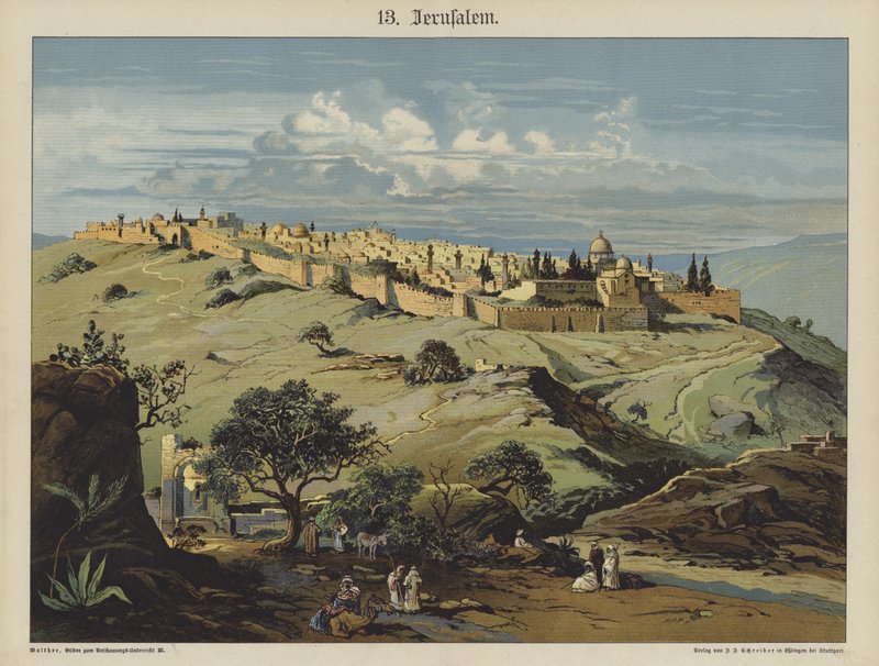 Jeruzsálem (színes litó) alkotó: German School