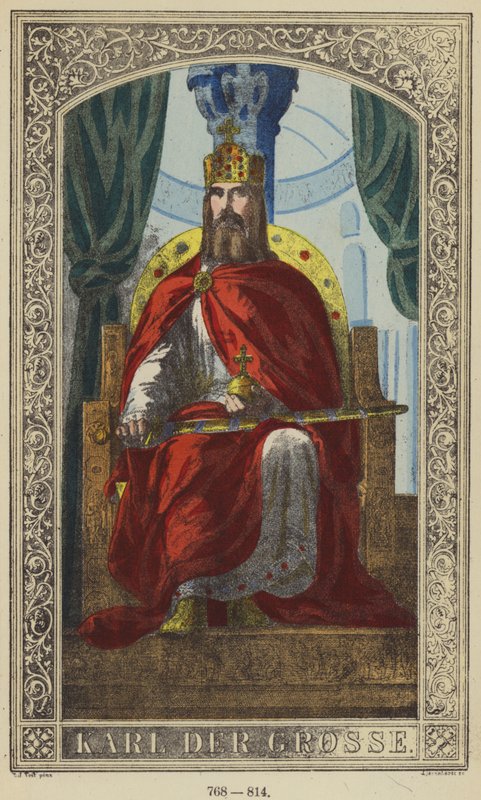 Karl Der Grosse, 768-814 (színes metszet) alkotó: German School