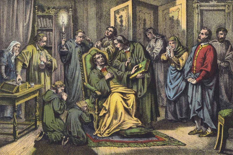 Luther halála (chromolitho) alkotó: German School