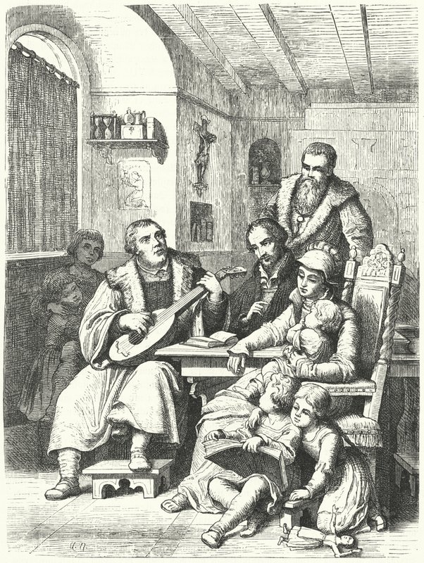 Luther Márton otthon a családjával alkotó: German School