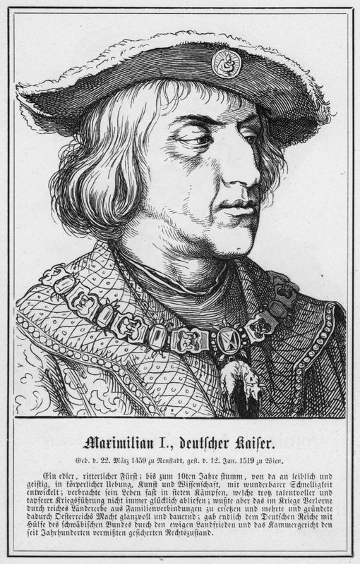 Maximilian I, Deutscher Kaiser (metszet) alkotó: German School