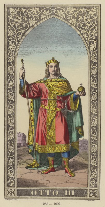 Ottó III, 983-1002 (színes metszet) alkotó: German School
