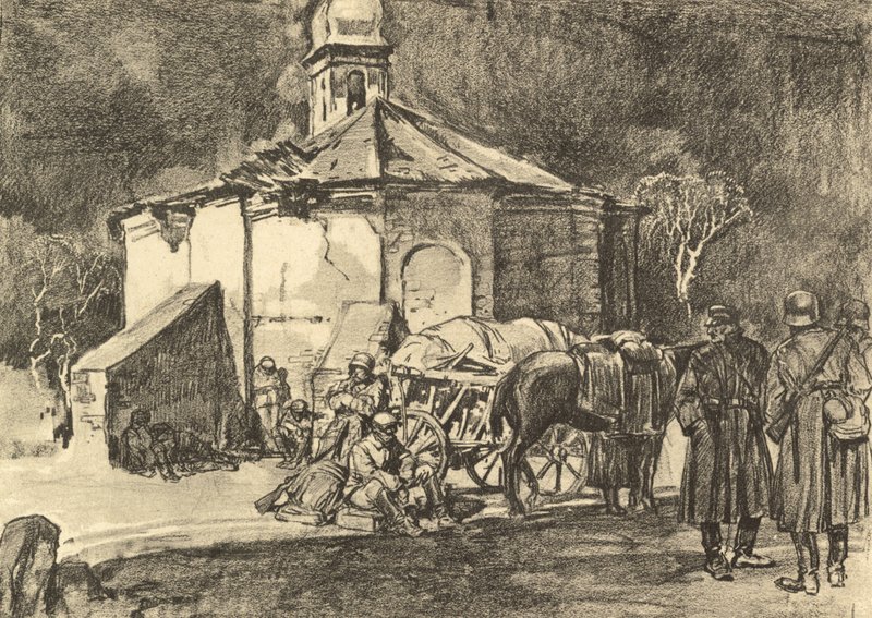 Pihenés a focsani templomban alkotó: German School