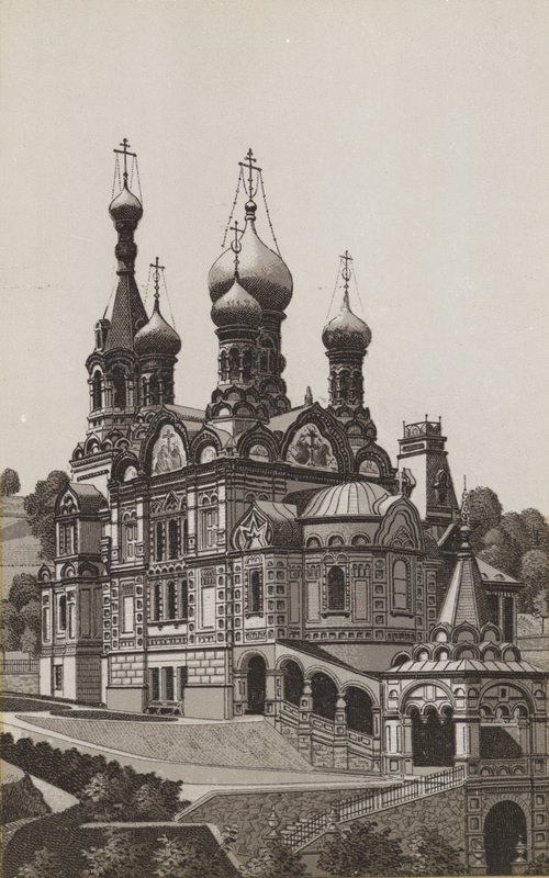 Orosz templom (litho) alkotó: German School
