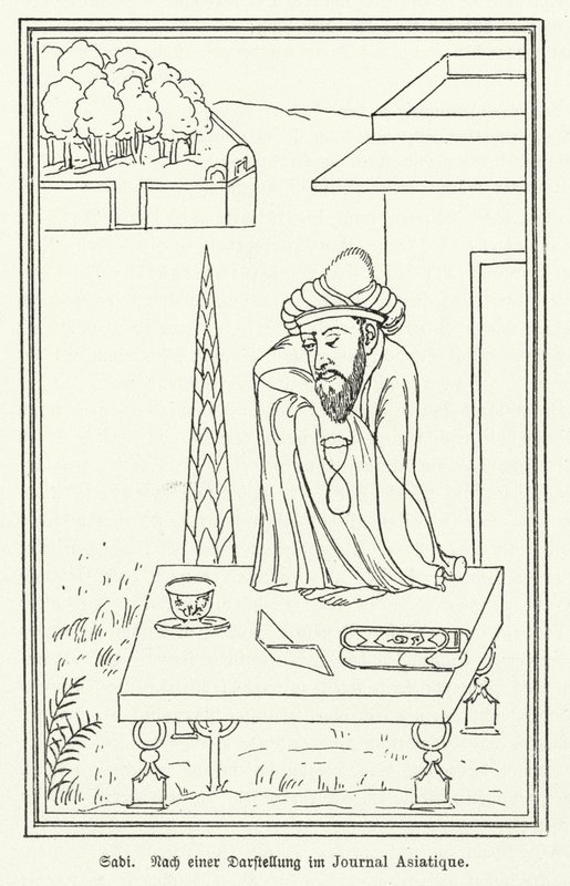 Saadi Shirazi, perzsa költő (litho) alkotó: German School