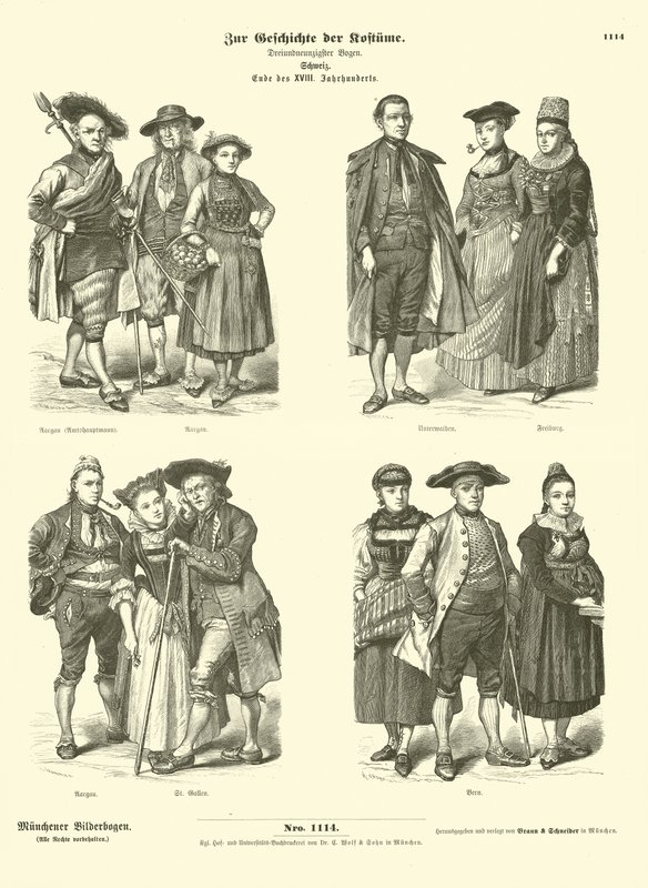 Svájci viseletek, 18. század vége alkotó: German School