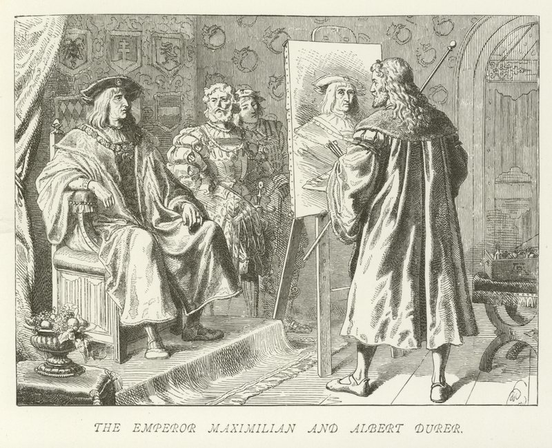 Maximilian császár és Albert Durer alkotó: German School