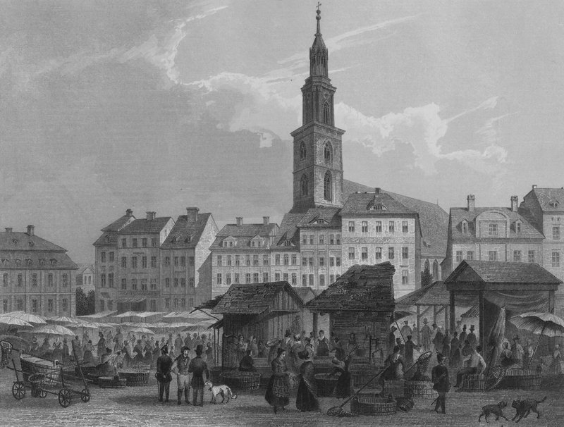 A Neumarkt, Berlin (acélmetszet) alkotó: German School