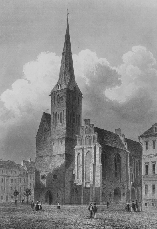 Nikolaikirche, Berlin (acélmetszet) alkotó: German School