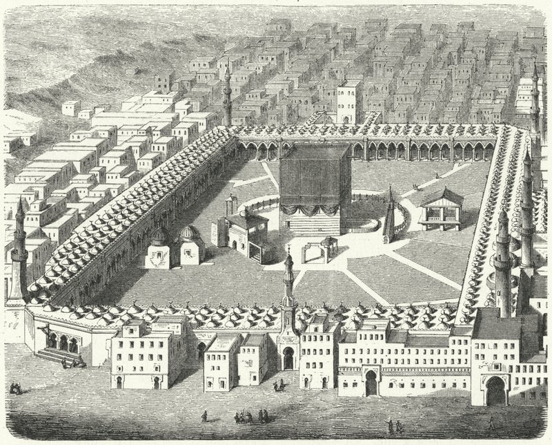Kilátás a Kába-ra, Mekka (metszet) alkotó: German School