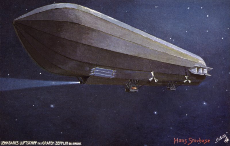 Zeppelin léghajó éjjel repül alkotó: German School