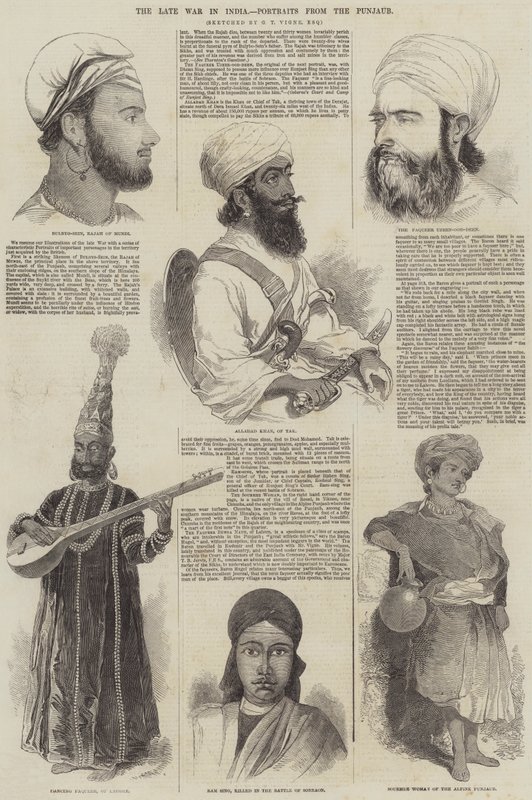 A késői háború Indiában, portrék a pandzsaubból alkotó: Godfrey Thomas Vigne