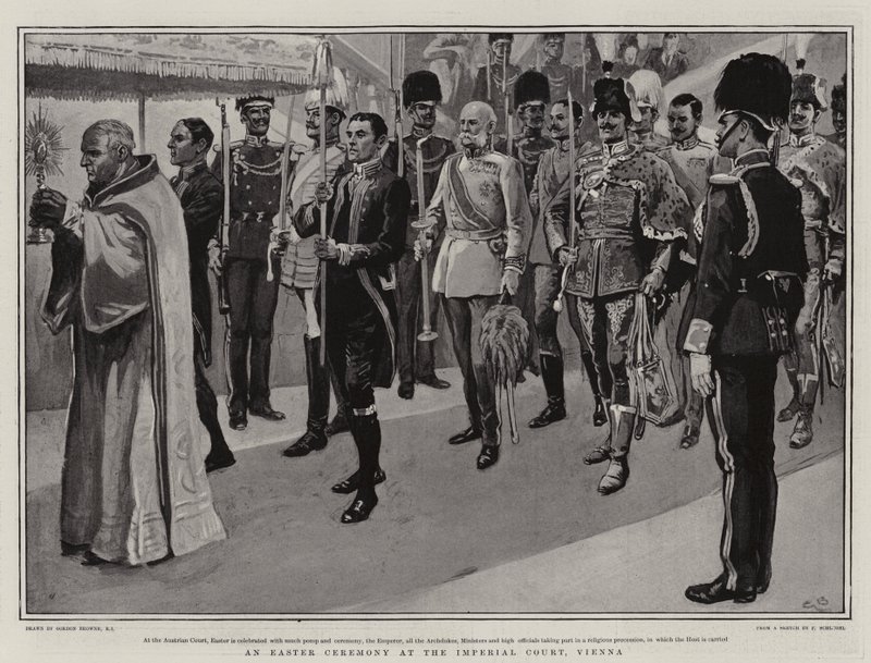 Húsvéti ünnepség a bécsi császári udvarban alkotó: Gordon Frederick Browne