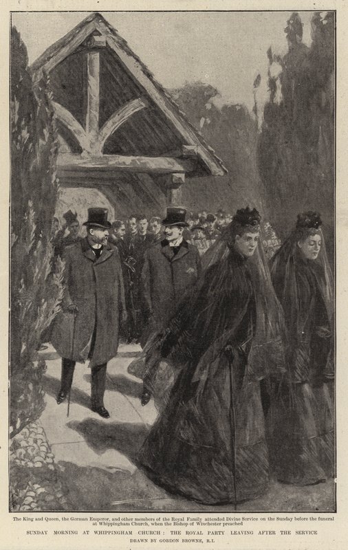 Vasárnap délelőtt a Whippingham templomban, a királyi párt az istentisztelet után távozik alkotó: Gordon Frederick Browne