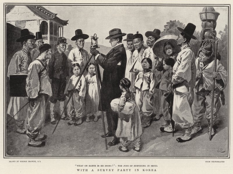 Egy felmérési partival Koreában alkotó: Gordon Frederick Browne