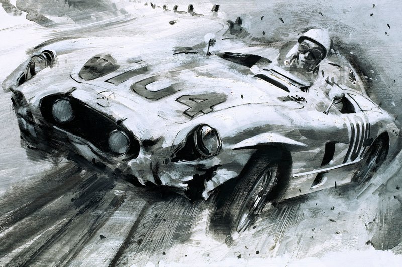 Stirling Moss (gouache, papír) alkotó: Graham Coton