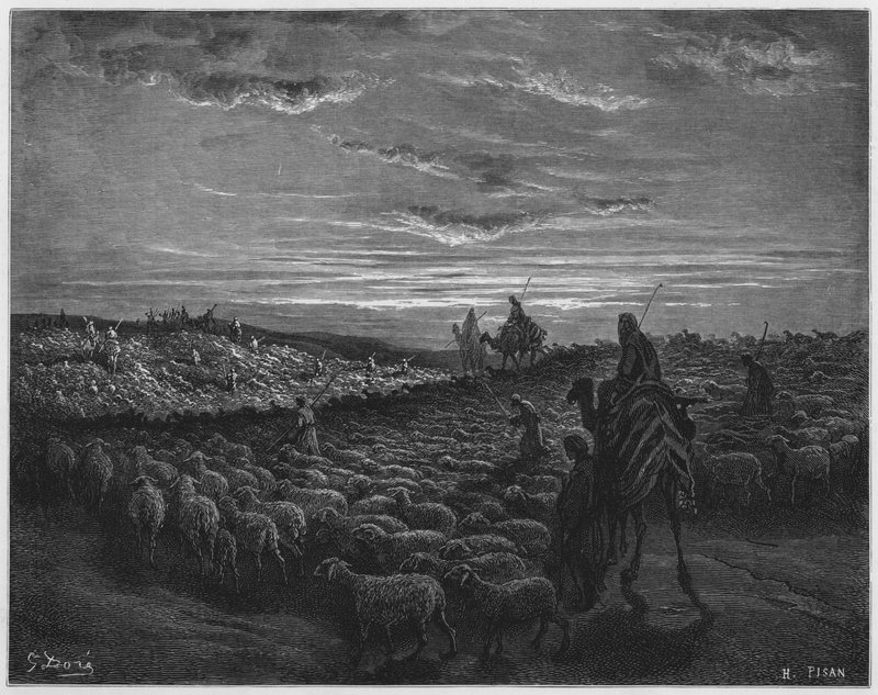 Gustave Dore Biblia: Ábrahám Kánaán földjére utazik alkotó: Gustave Dore