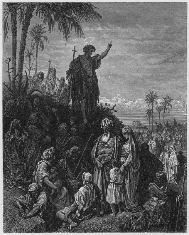 Gustave Dore Biblia: Keresztelő János prédikál a pusztában. alkotó: Gustave Dore