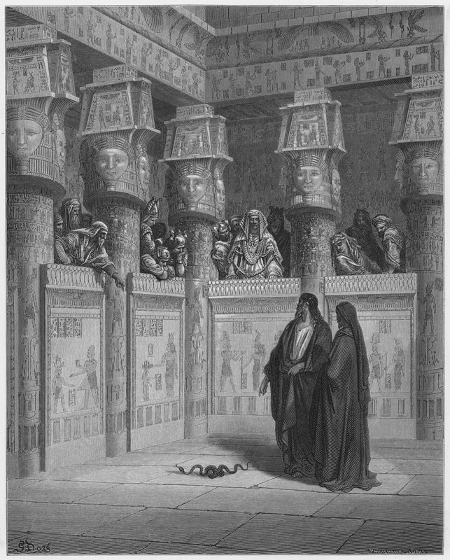 Gustave Dore Biblia: Mózes és Áron a fáraó előtt alkotó: Gustave Dore