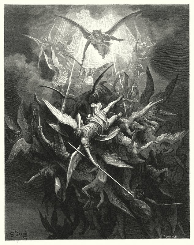 Illusztráció: Gustave Dore: Miltons Paradise Lost, I. könyv, 44., 45. sor alkotó: Gustave Dore