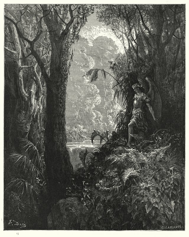Illusztráció Gustave Dore: Miltons Paradise Lost, IV. könyv, 247. sor alkotó: Gustave Dore