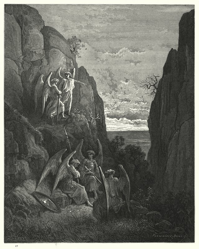 Illusztráció: Gustave Dore: Miltons Paradise Lost, IV. könyv, 589., 590. sor alkotó: Gustave Dore