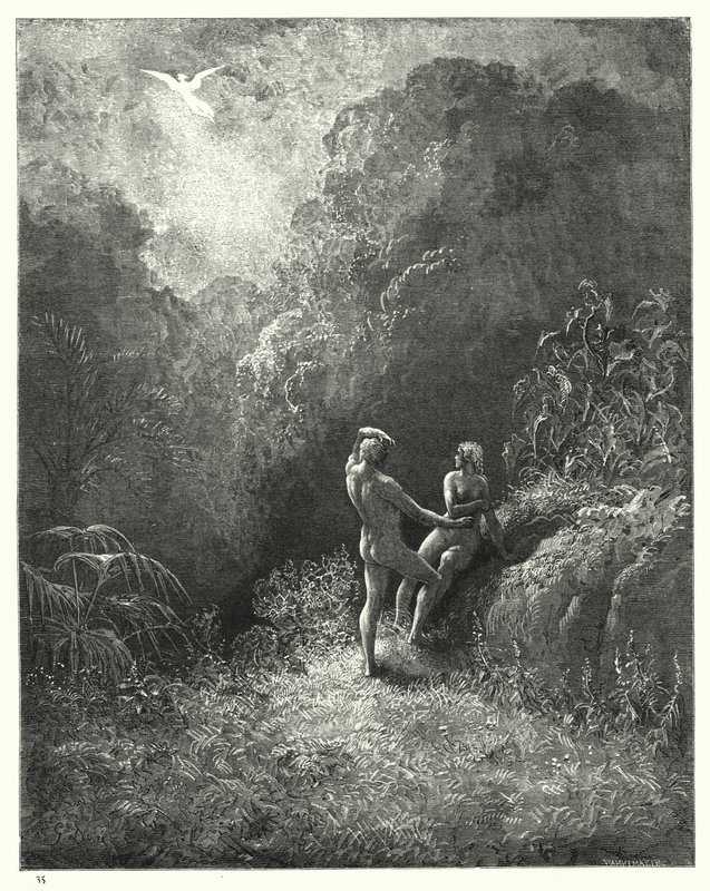 Illusztráció: Gustave Dore: Miltons Paradise Lost, VIII. könyv, 652., 653. sor alkotó: Gustave Dore