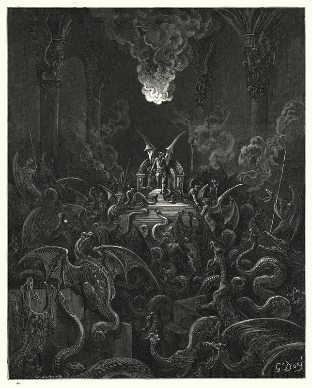 Illusztráció: Gustave Dore: Miltons Paradise Lost, X. könyv, 521-523. sor alkotó: Gustave Dore