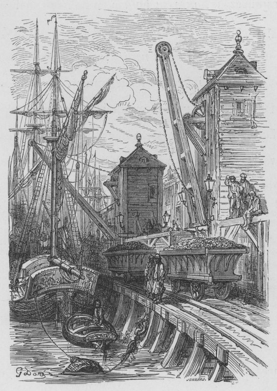 Poplar Dock alkotó: Gustave after Dore
