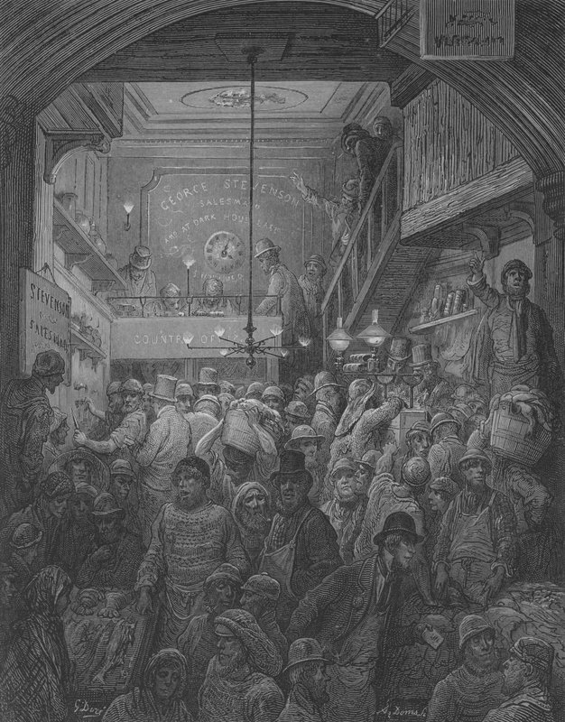 Vente Du Poisson A La Criee alkotó: Gustave after Dore