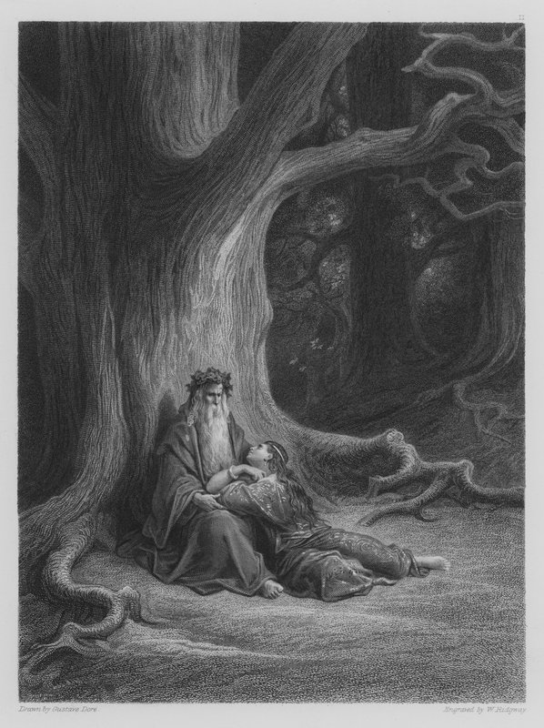 Vivien és Merlin pihen alkotó: Gustave after Dore