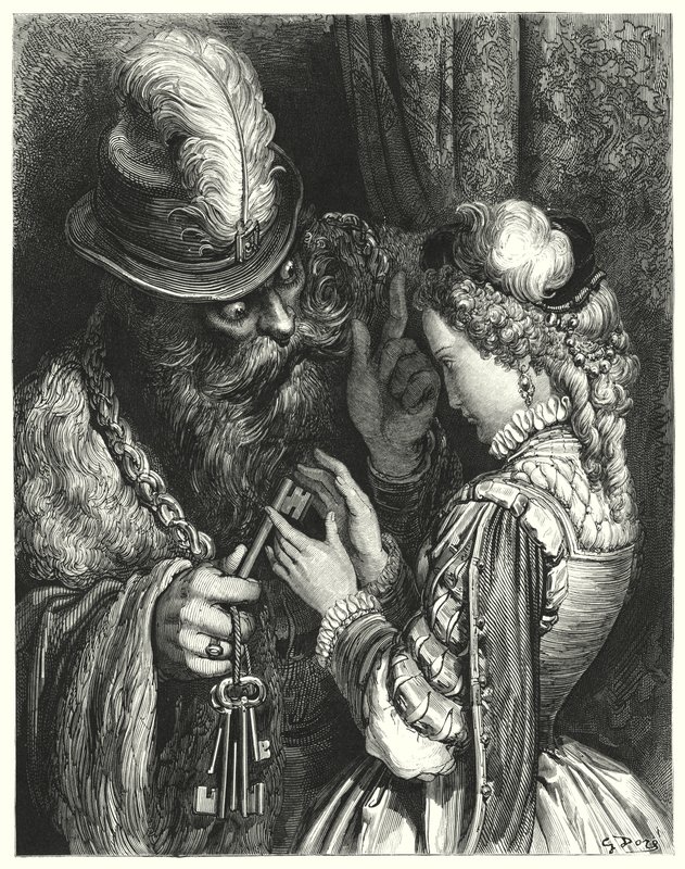 A kékszakáll; Kékszakáll (metszet) alkotó: Gustave Dore