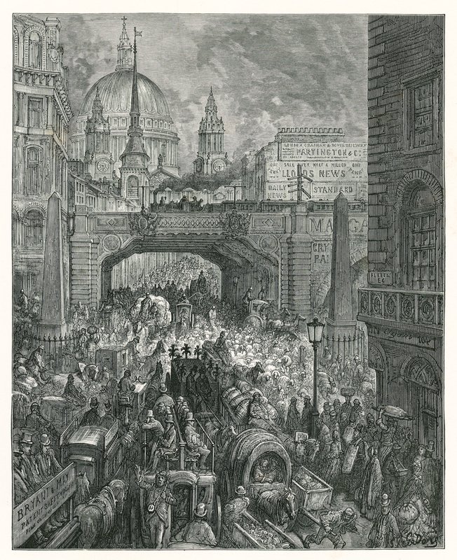 Ludgate Hill (metszet) alkotó: Gustave Dore