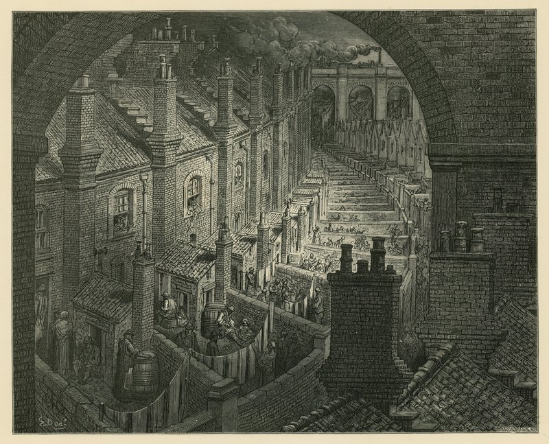 London felett vasúton alkotó: Gustave Dore