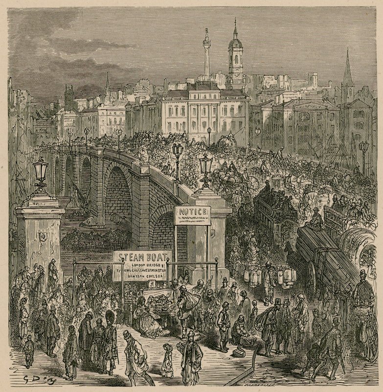 Forgalom a London Bridge-en alkotó: Gustave Dore
