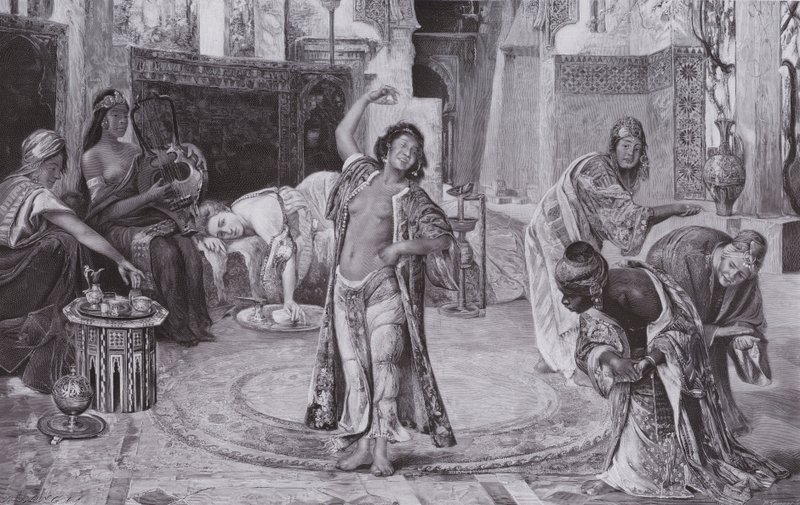 Szórakozás a háremben (litho) alkotó: Gyula Tornai