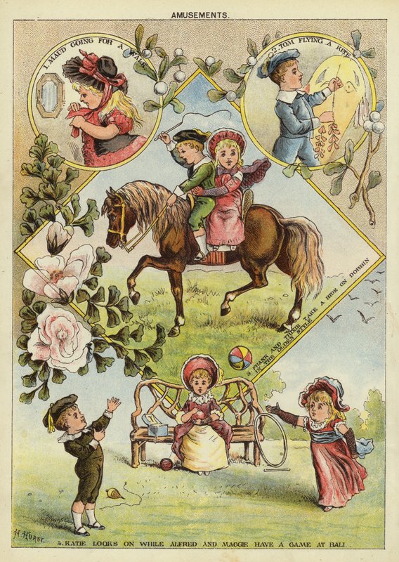 Gyermek szórakozás (chromolitho) alkotó: H. Hurst