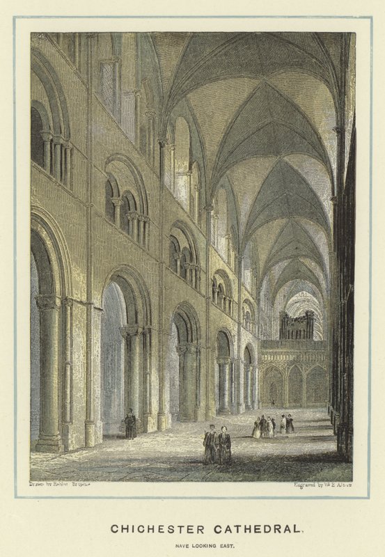 Chichester katedrális, hajó kelet felé alkotó: Hablot Knight Browne