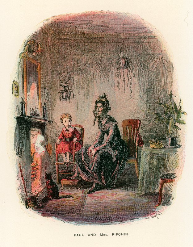 Illusztráció Dombey és fia számára alkotó: Hablot Knight Browne