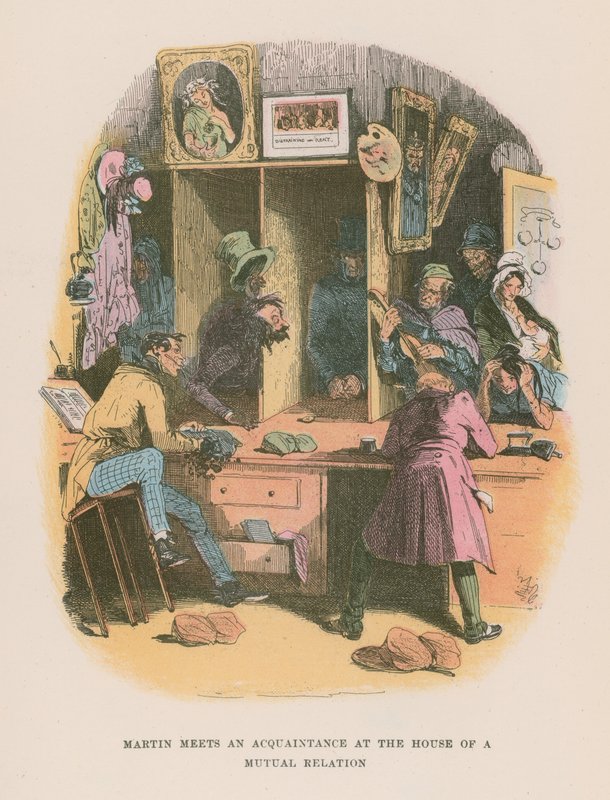 Illusztráció Martin Chuzzlewit számára alkotó: Hablot Knight Browne