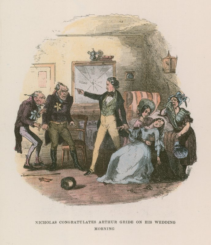 Illusztráció Nicholas Nickleby számára alkotó: Hablot Knight Browne
