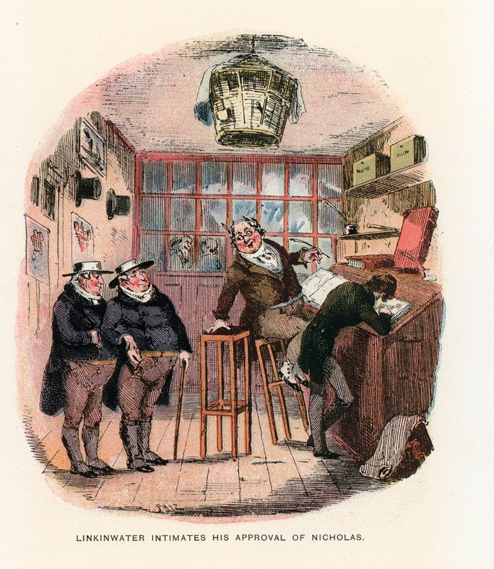 Illusztráció Nicholas Nickleby számára alkotó: Hablot Knight Browne