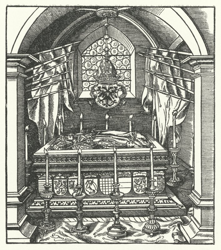 Habsburg szarkofág (metszet) alkotó: Hans (after) Burgkmair