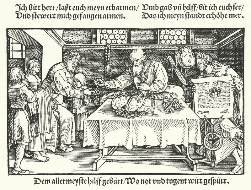 A jótevő (metszet) alkotó: Hans (after) Burgkmair